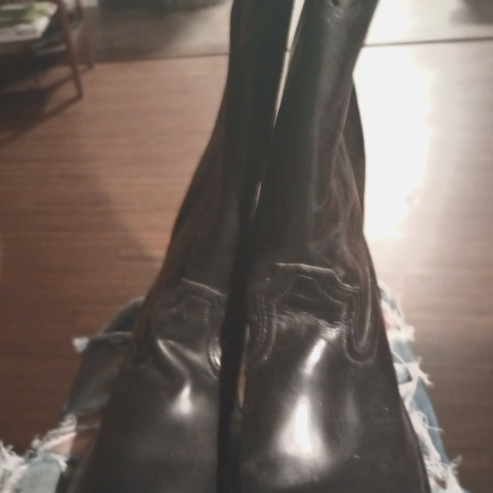 Men's Black Leather Cowboy boots put out by Goodyear in a size 9 1/2